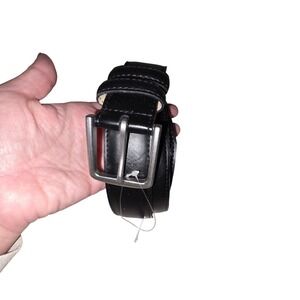 NEW Old Navy Black Faux Leather Belt‎ Mens Unisex XXXL Silver Buckle Adjustable